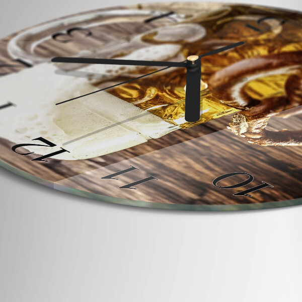 Round wall clock Beer Pretzel
