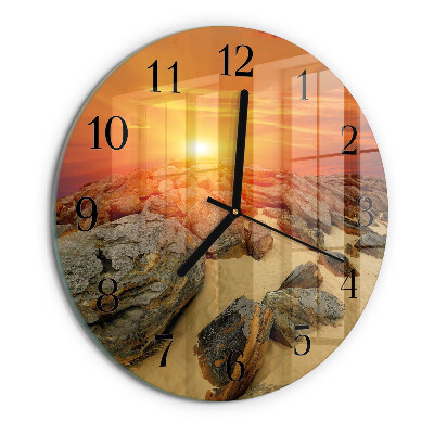 Round wall clock Sunset