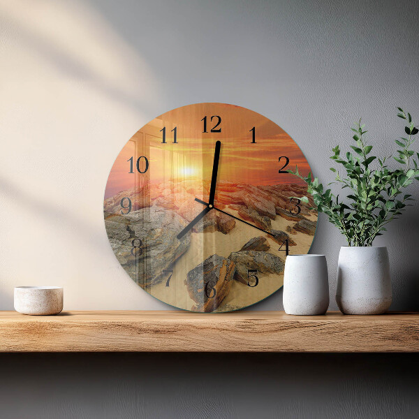 Round wall clock Sunset
