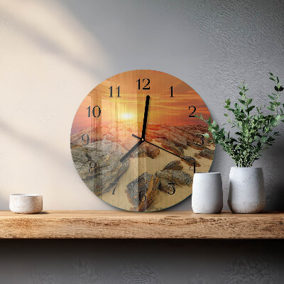 Round wall clock Sunset