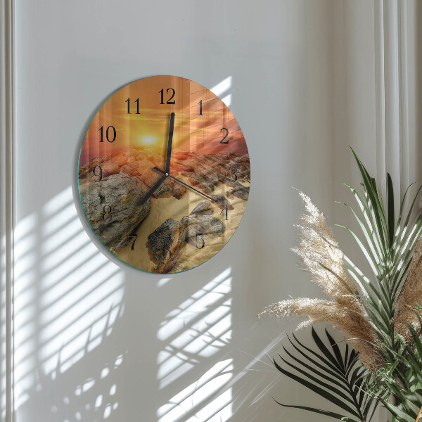 Round wall clock Sunset