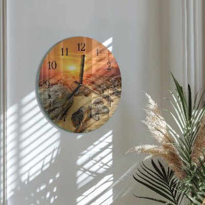Round wall clock Sunset