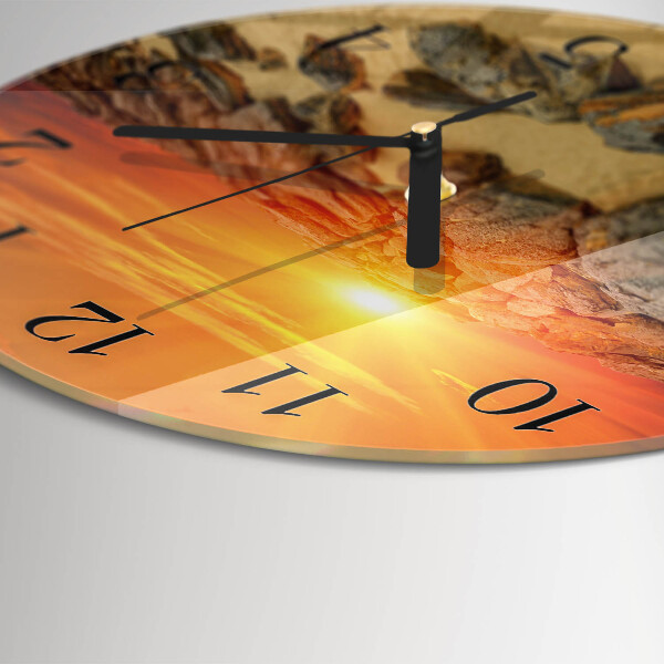 Round wall clock Sunset