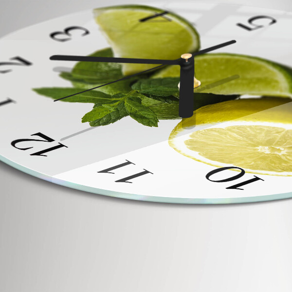 Round wall clock Lemon Mint