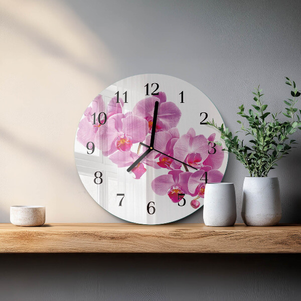 Round wall clock Orchid