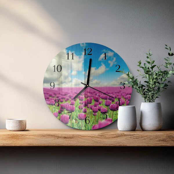Round wall clock Tulips