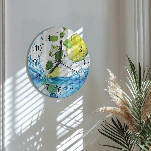 Round wall clock Lime and Mint