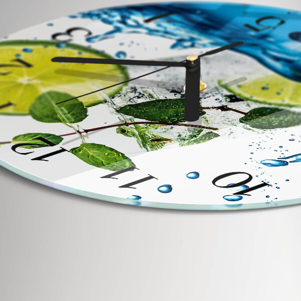 Round wall clock Lime and Mint