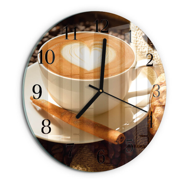 Round wall clock Coffee Heart