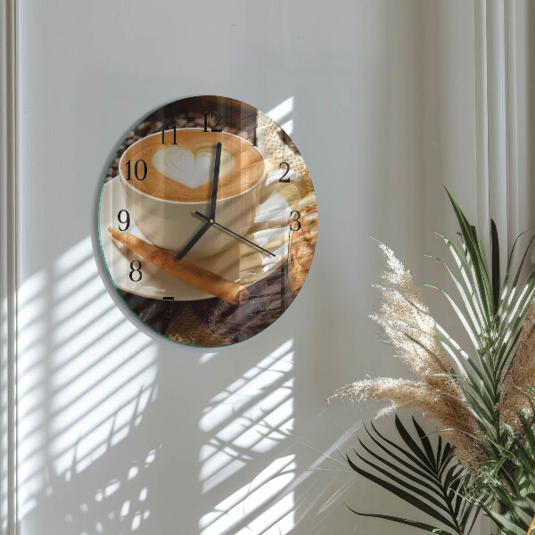 Round wall clock Coffee Heart