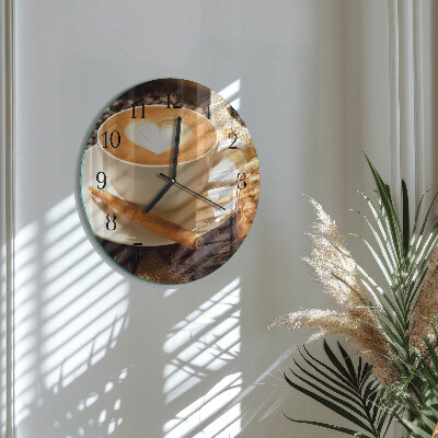 Round wall clock Coffee Heart