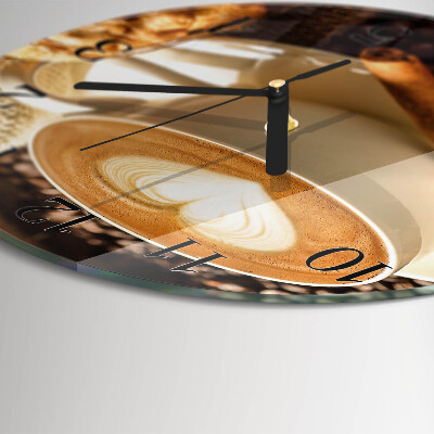 Round wall clock Coffee Heart