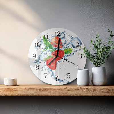 Round wall clock Strawberries