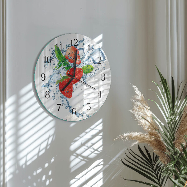 Round wall clock Strawberries