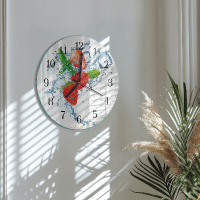 Round wall clock Strawberries