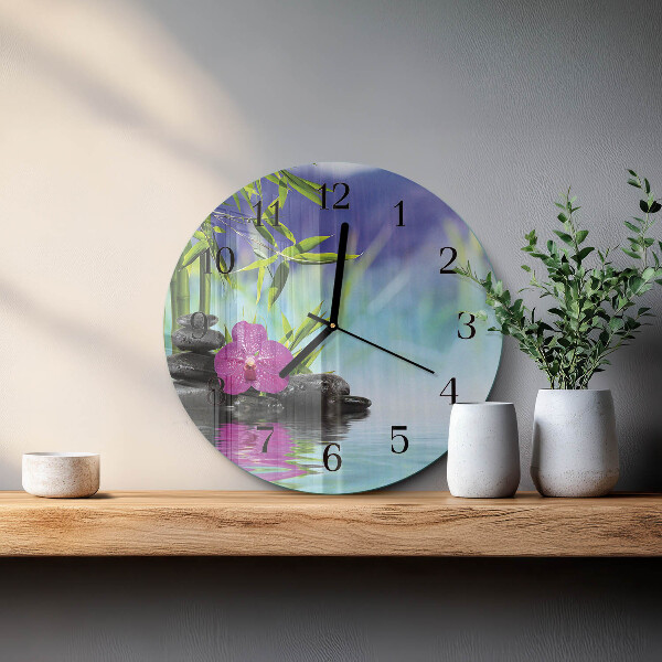 Round wall clock Spa Orchid