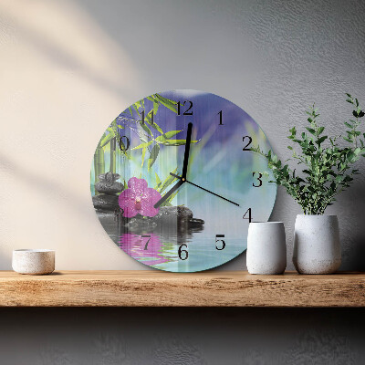 Round wall clock Spa Orchid