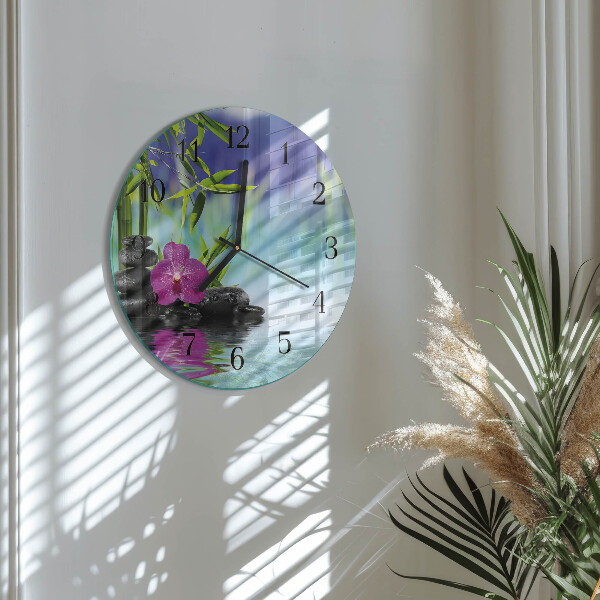Round wall clock Spa Orchid