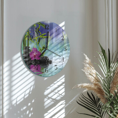 Round wall clock Spa Orchid