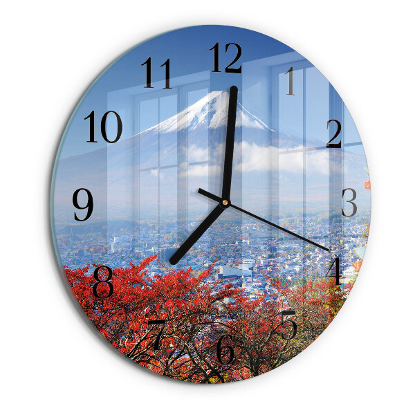 Round wall clock Mountain