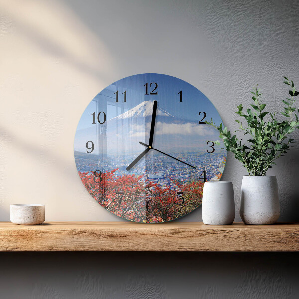 Round wall clock Mountain