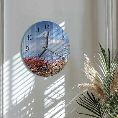Round wall clock Mountain