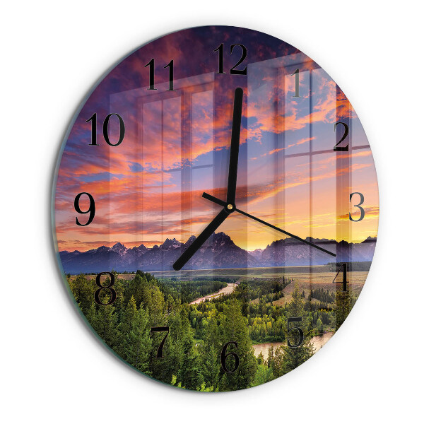 Round wall clock Landscape
