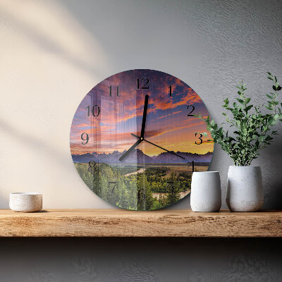 Round wall clock Landscape