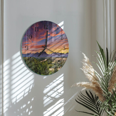 Round wall clock Landscape