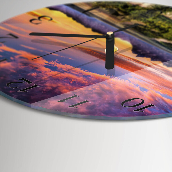 Round wall clock Landscape