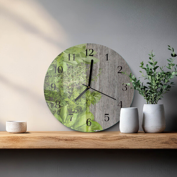 Round wall clock Herbs