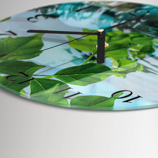 Round wall clock Leaves