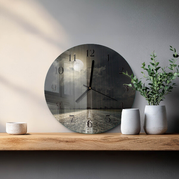 Round wall clock Path of the Moon