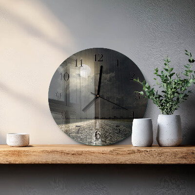 Round wall clock Path of the Moon