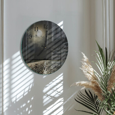 Round wall clock Path of the Moon