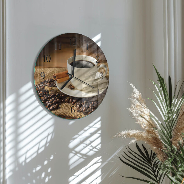 Round wall clock Coffee