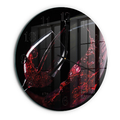 Round wall clock Wine