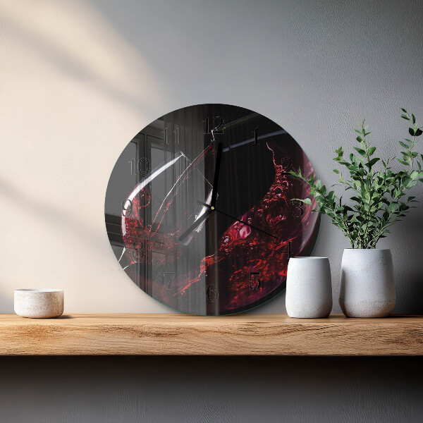 Round wall clock Wine