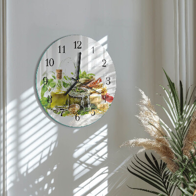 Round wall clock Pasta with Oil