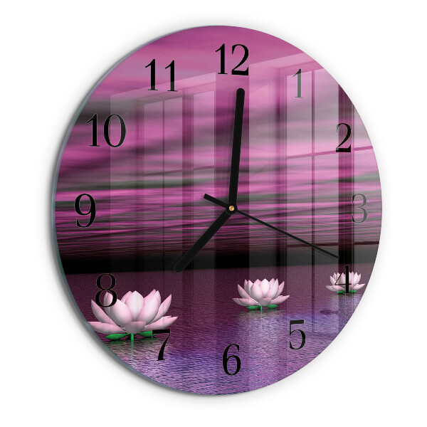 Round wall clock Water Lilies