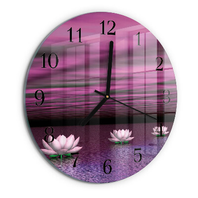 Round wall clock Water Lilies