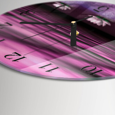 Round wall clock Water Lilies