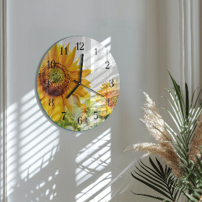 Round wall clock Sunflower
