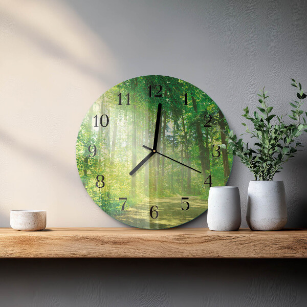 Round wall clock Forest Nature