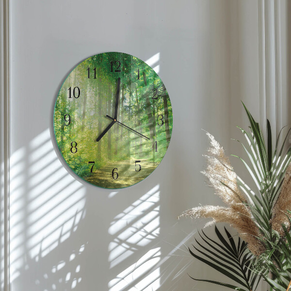 Round wall clock Forest Nature