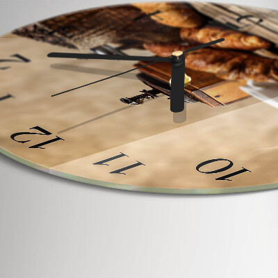 Round wall clock Croissants