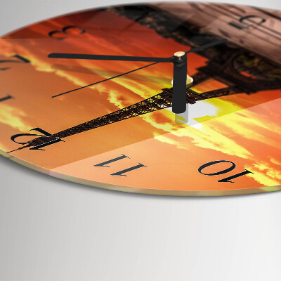 Round wall clock Eiffel Tower