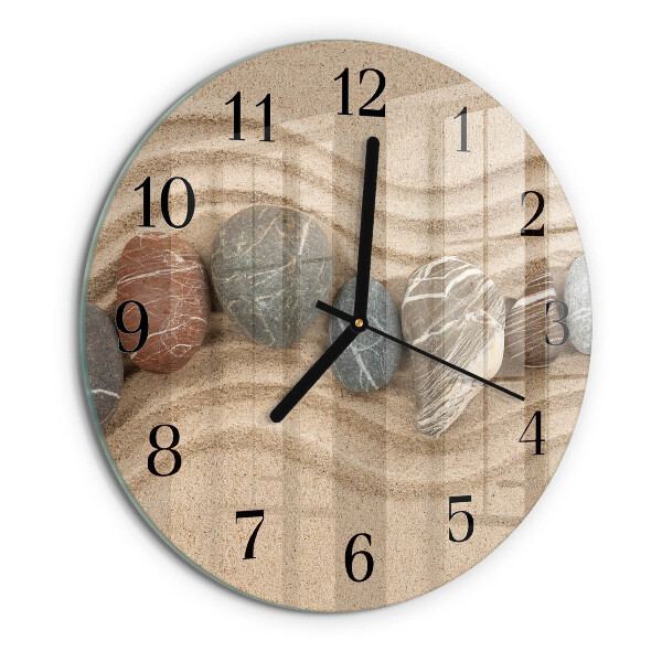 Round wall clock Stones Sand