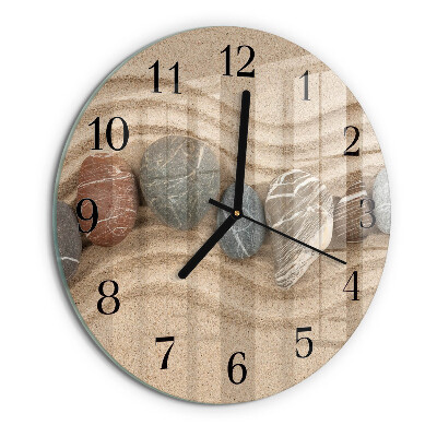Round wall clock Stones Sand
