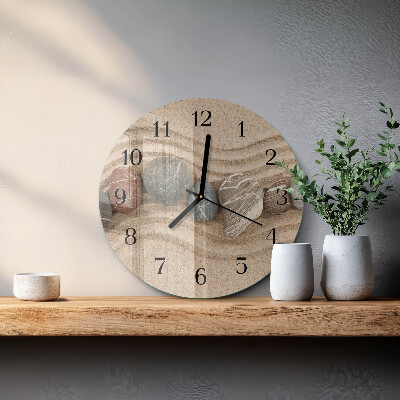 Round wall clock Stones Sand